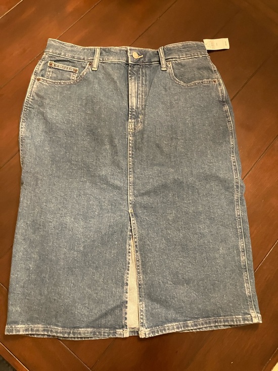 GAP Dresses & Skirts - GAP Mid Wash Denim Midi Skirt with Front Slit
